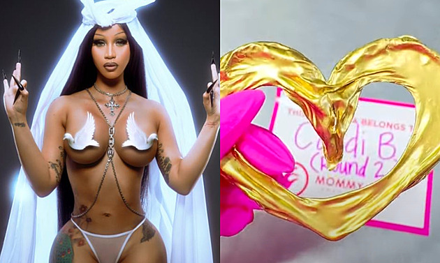 Cardi B šokovala fanoušky po porodu šperkem ve tvaru srdce vyrobeným z pupečníku